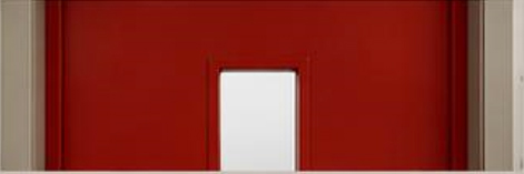 Anveet flush door with vision panel, full view
